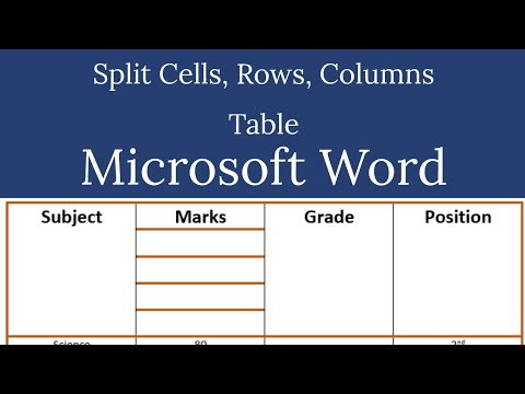 ms word split cells
